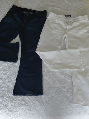 Democracy Women’s Boot Cut Jeans - Dark Indigo & White